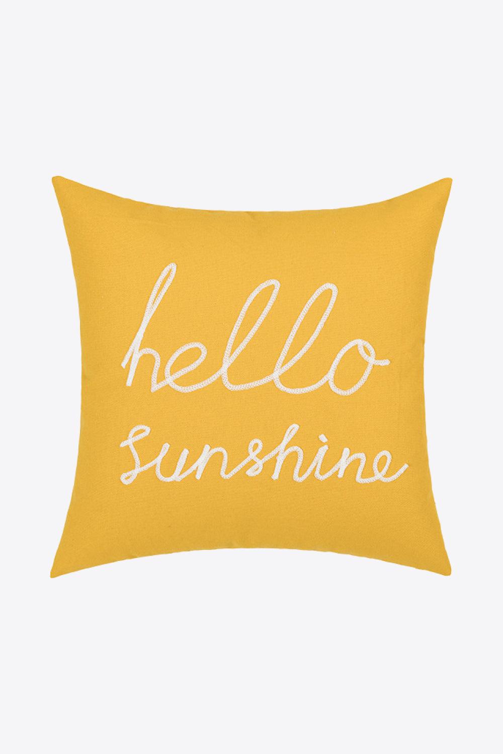 Hello Sunshine Punch-Needle Decorative Throw Pillow Case - Olive Ave