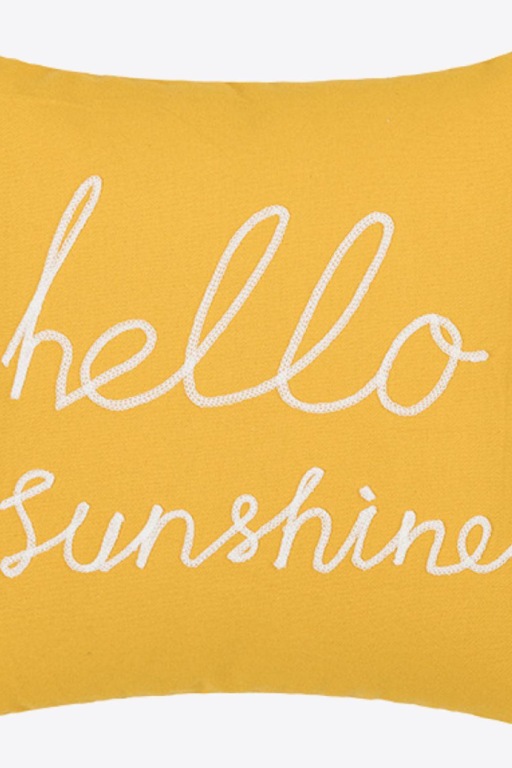 Hello Sunshine Punch-Needle Decorative Throw Pillow Case - Olive Ave