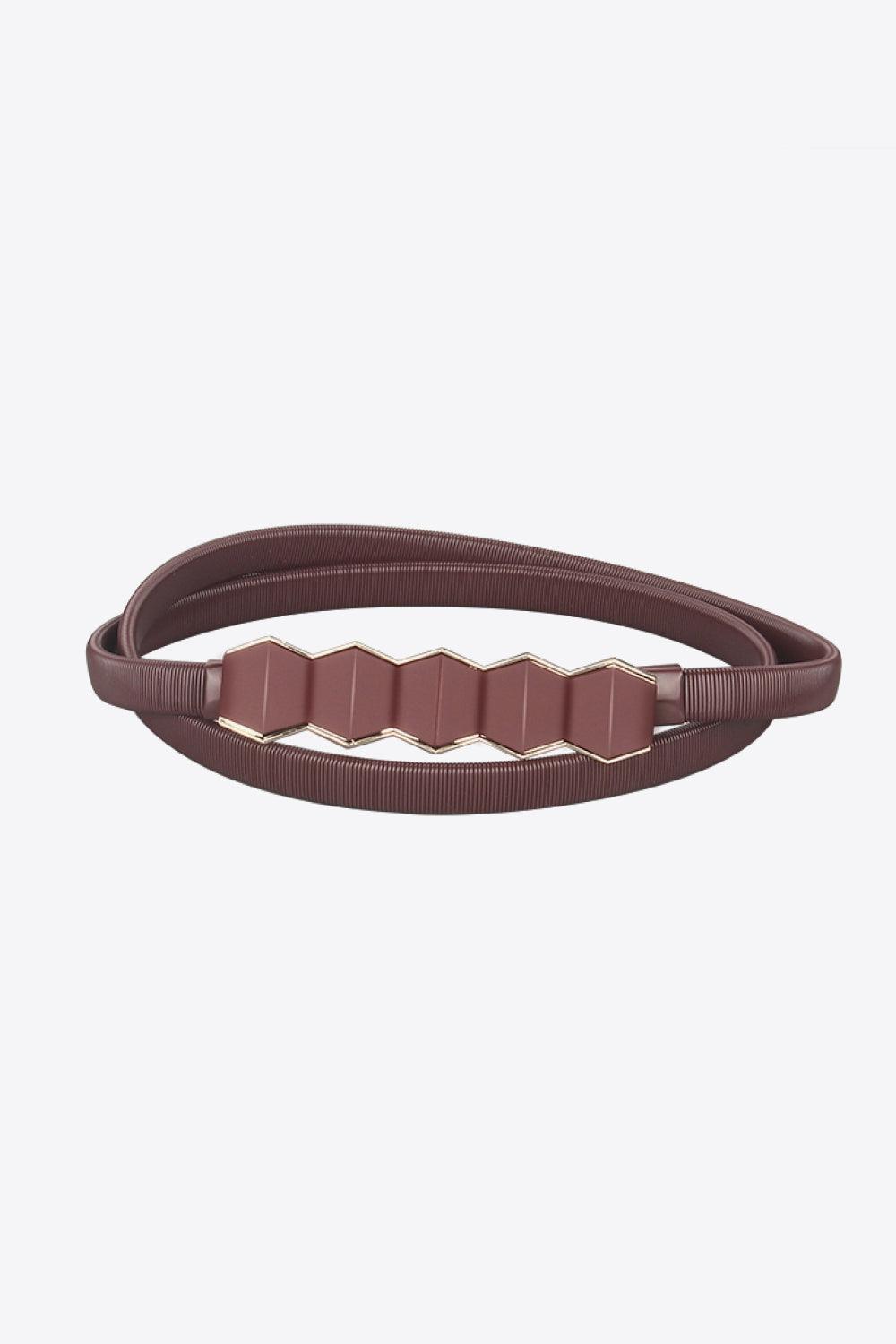 Hexagon Skinny Belt - Olive Ave