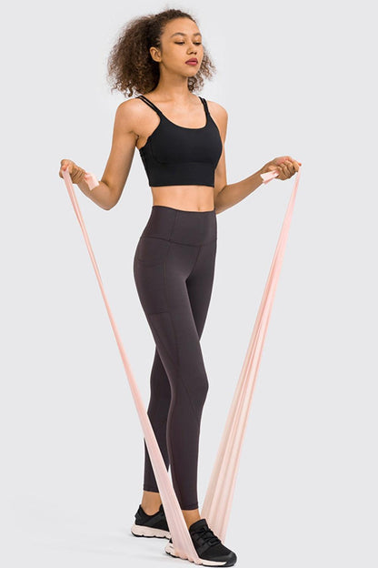 High Rise Yoga Leggings with Side Pocket - Olive Ave