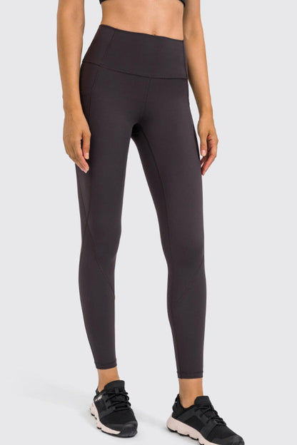 High Rise Yoga Leggings with Side Pocket - Olive Ave