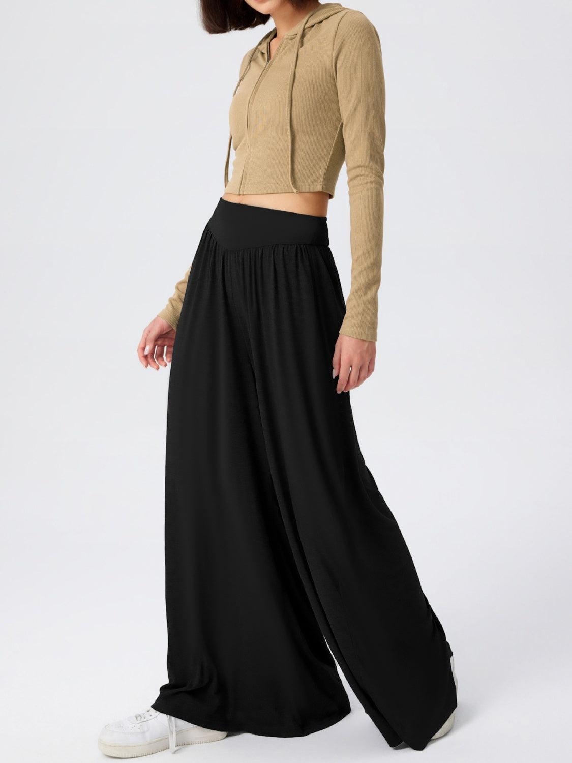 High Waist Wide Leg Pants in 6 Colors - Olive Ave