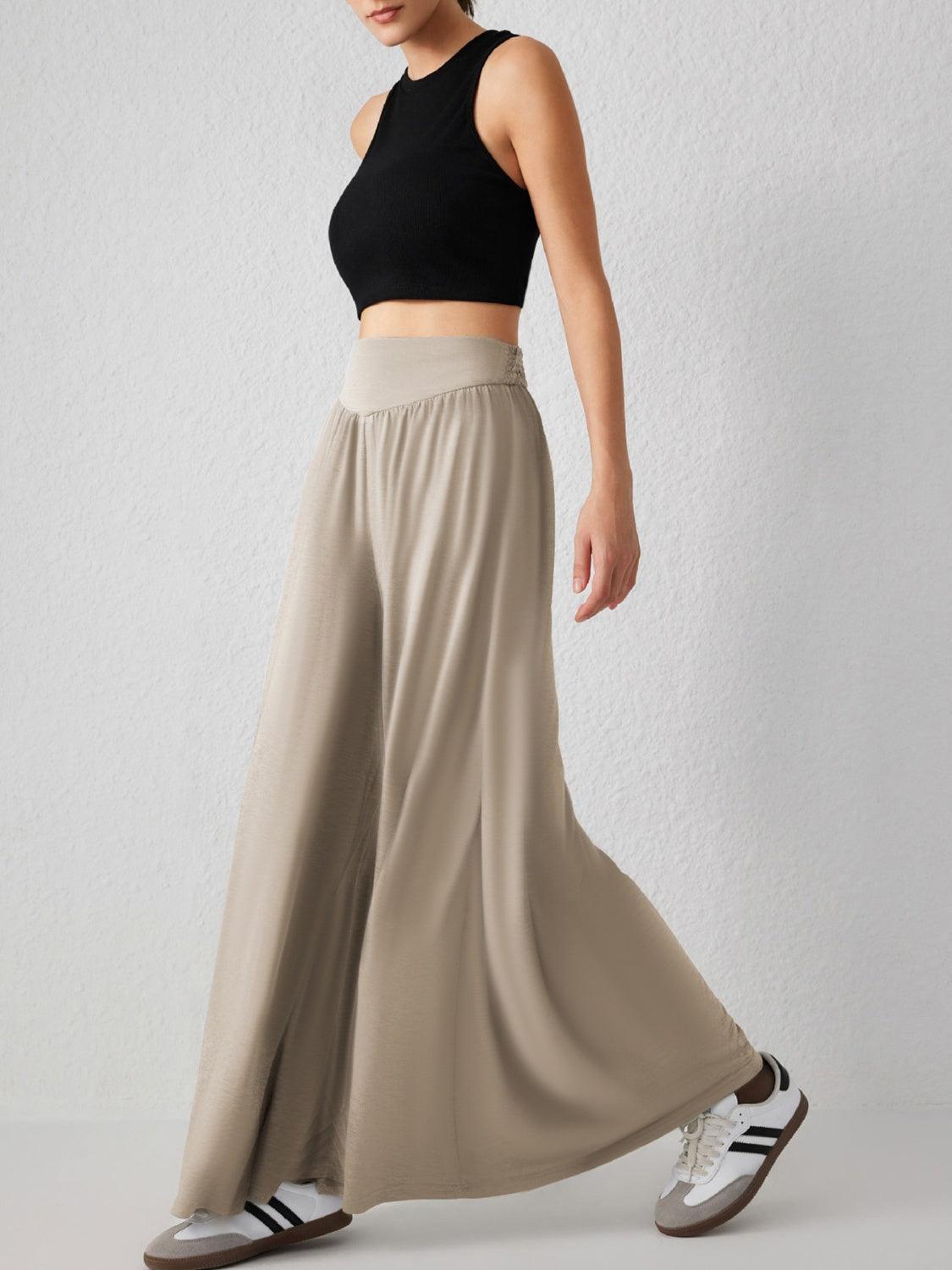 High Waist Wide Leg Pants in 6 Colors - Olive Ave