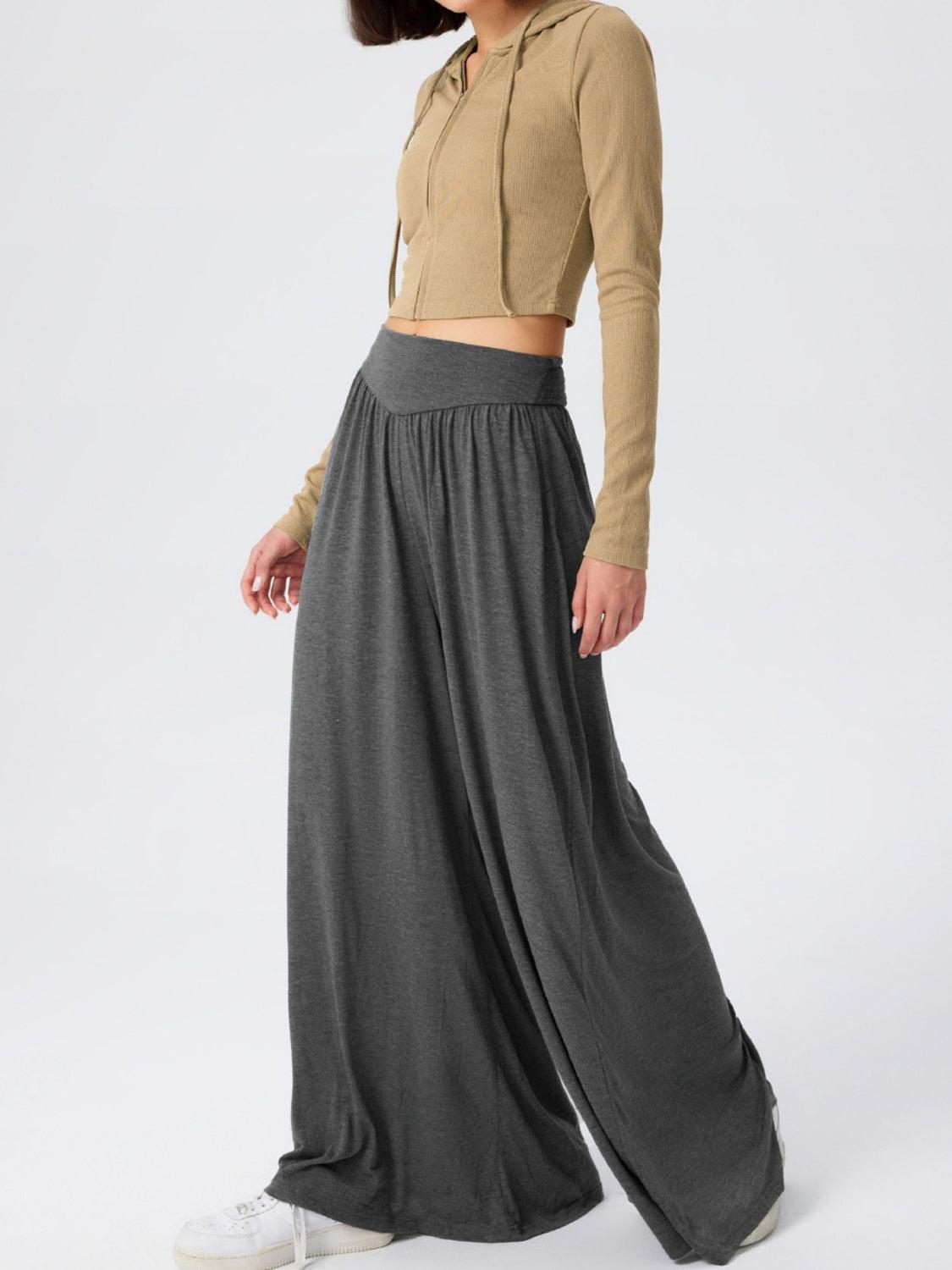 High Waist Wide Leg Pants in 6 Colors - Olive Ave