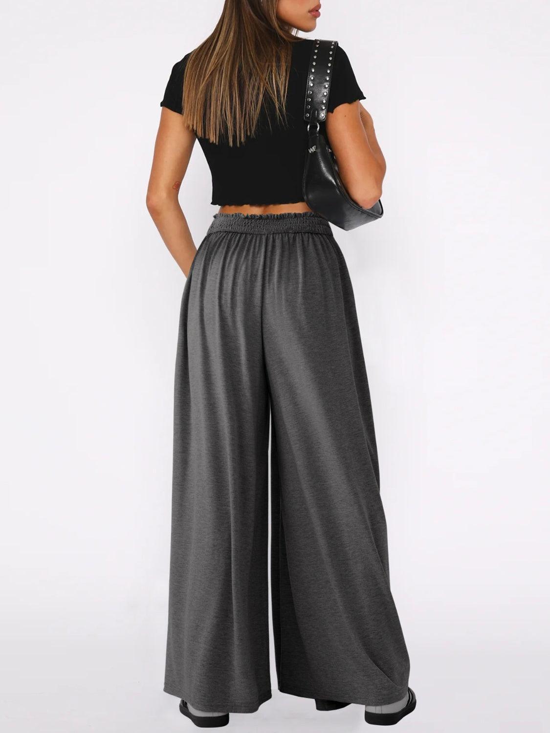 High Waist Wide Leg Pants in 6 Colors - Olive Ave