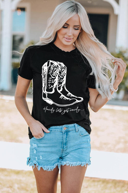 HOWDY LETS GET ROWDY Graphic Tee - Olive Ave