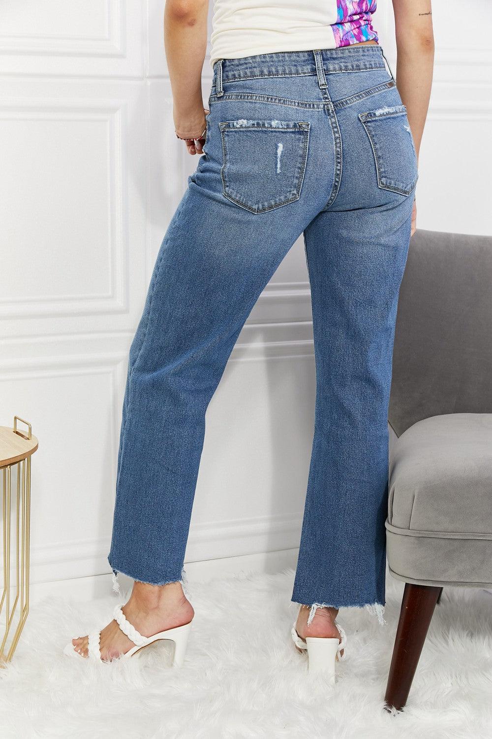 Kancan Full Size Crop Wide Leg Jeans - Olive Ave
