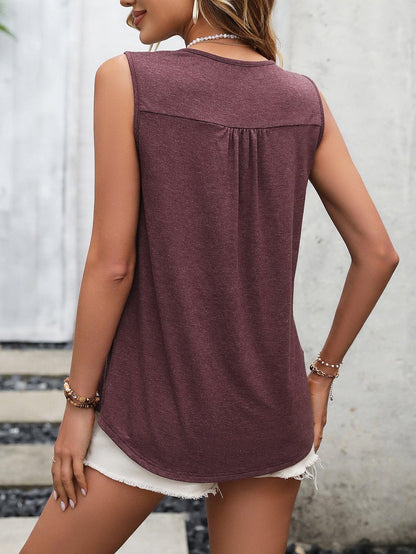 Lace Contrast Tank - Olive Ave