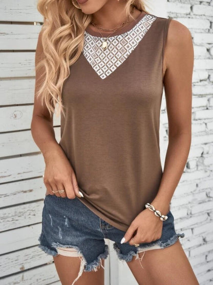 Lace Detail Tank in 3 Colors - Olive Ave