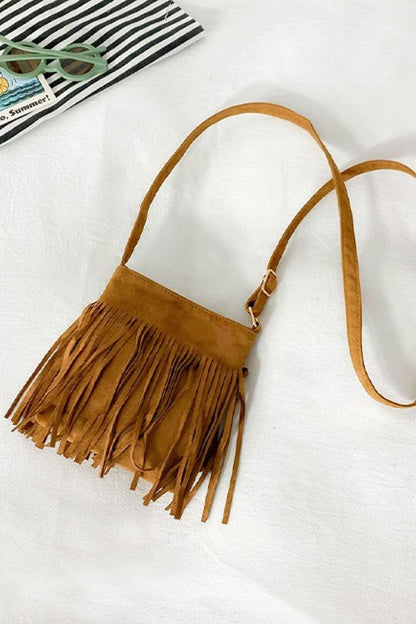 Leather Crossbody Bag with Fringe - Olive Ave