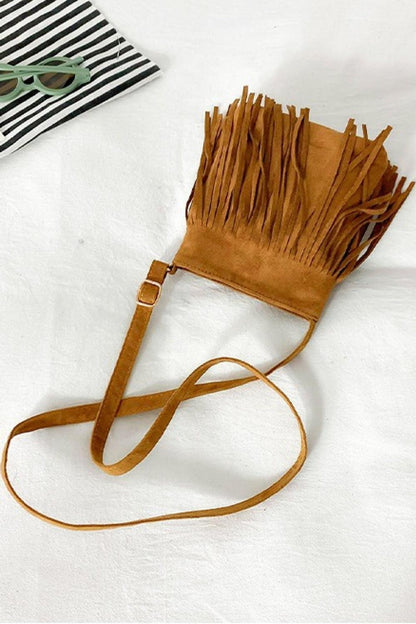 Leather Crossbody Bag with Fringe - Olive Ave