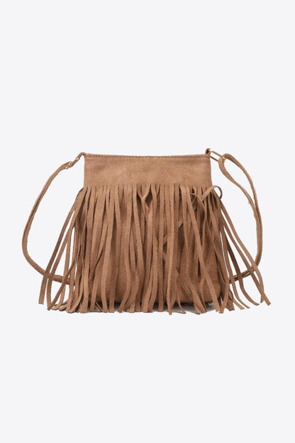 Leather Crossbody Bag with Fringe - Olive Ave