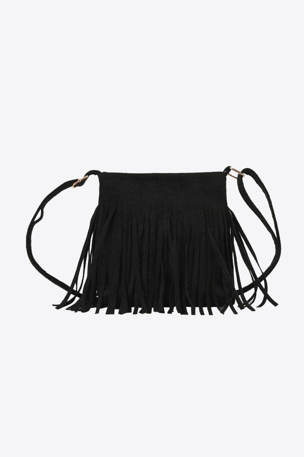 Leather Crossbody Bag with Fringe - Olive Ave