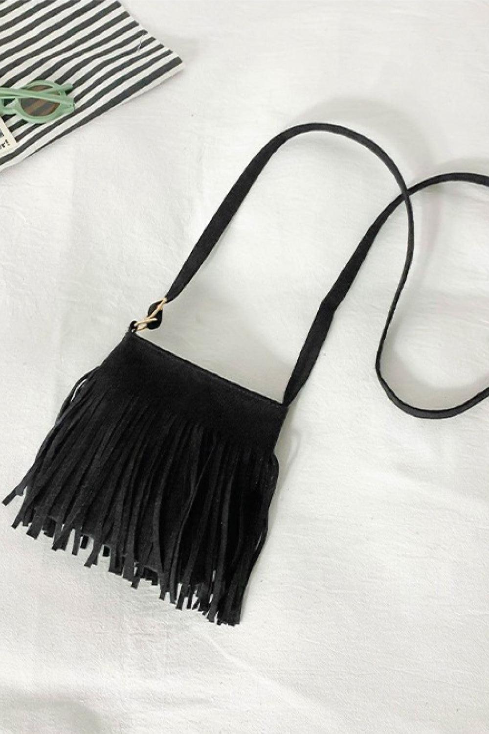 Leather Crossbody Bag with Fringe - Olive Ave