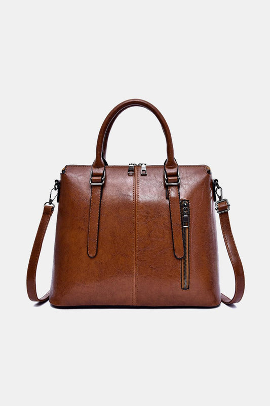 Leather Handbag in Chestnut - Olive Ave