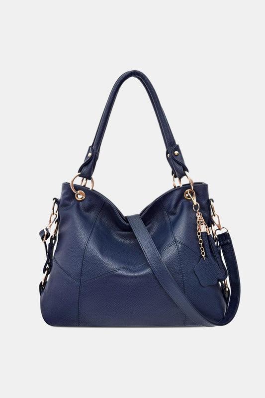 Leather Tote Bag in Navy - Olive Ave