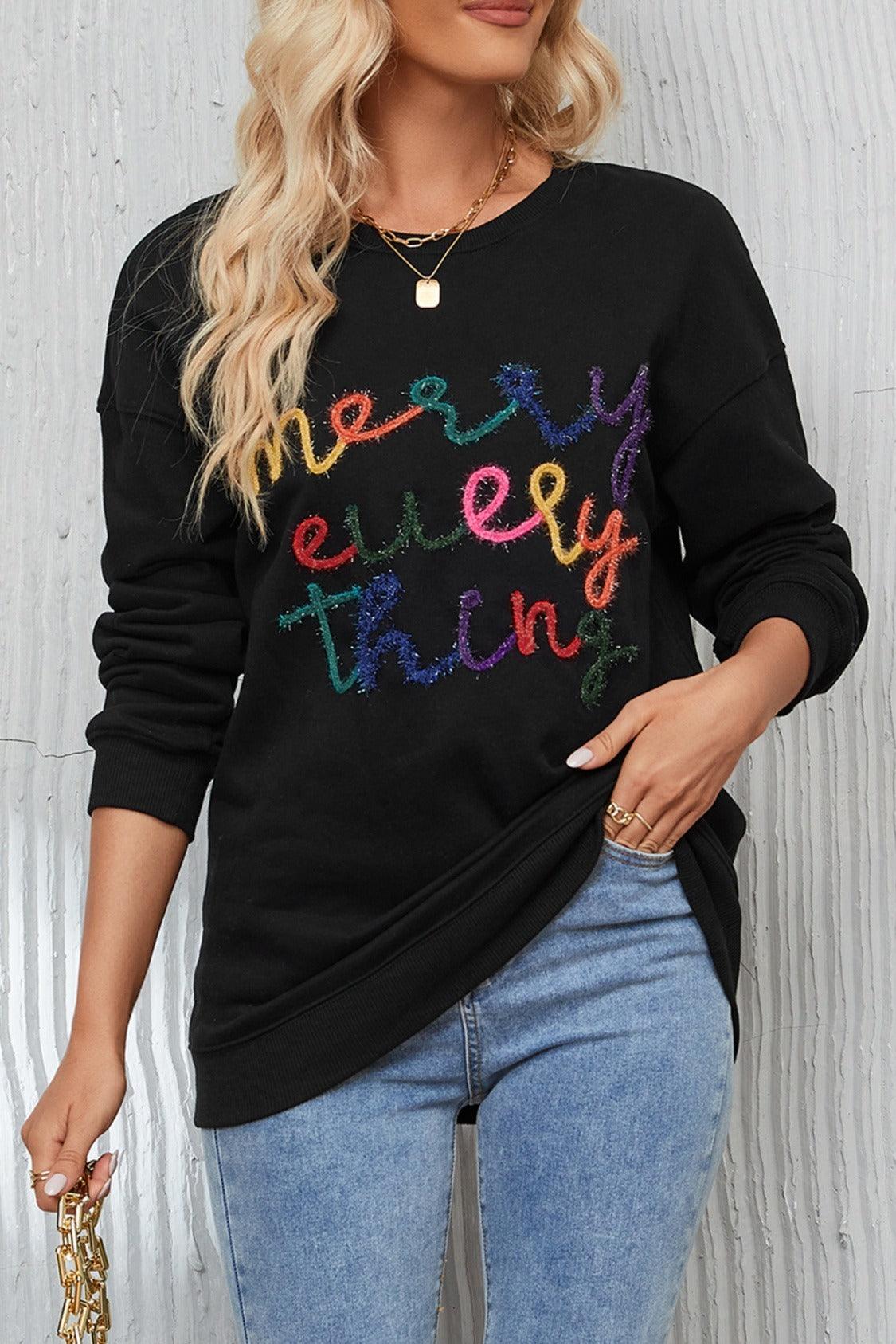 MERRY EVERYTHING Sweatshirt - Olive Ave