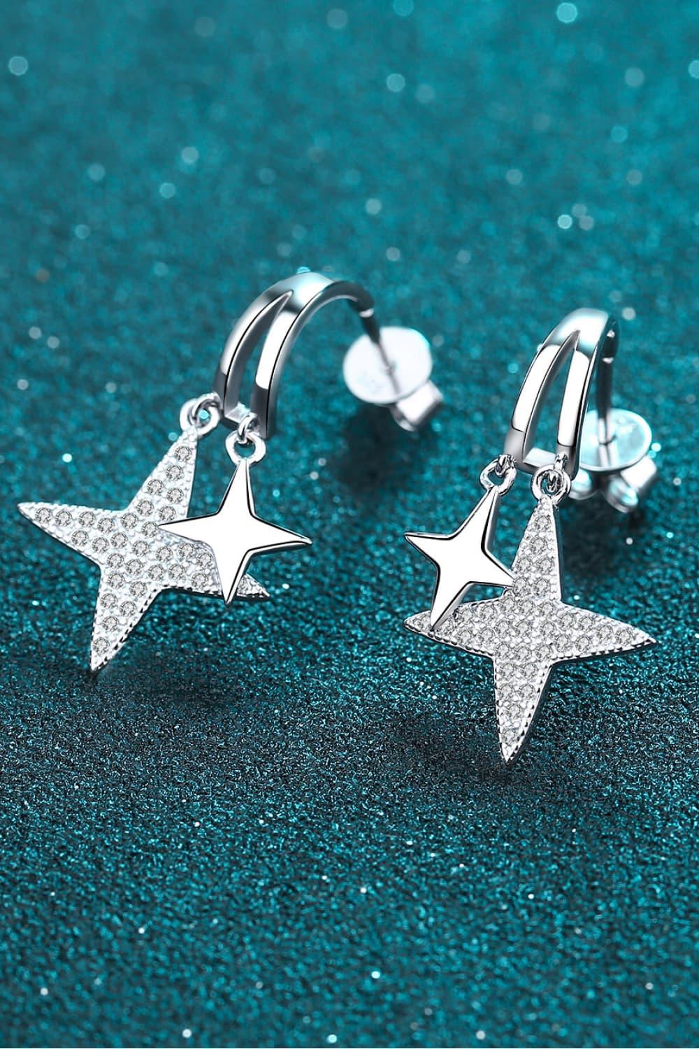 Moissanite Star Drop Earrings - Olive Ave