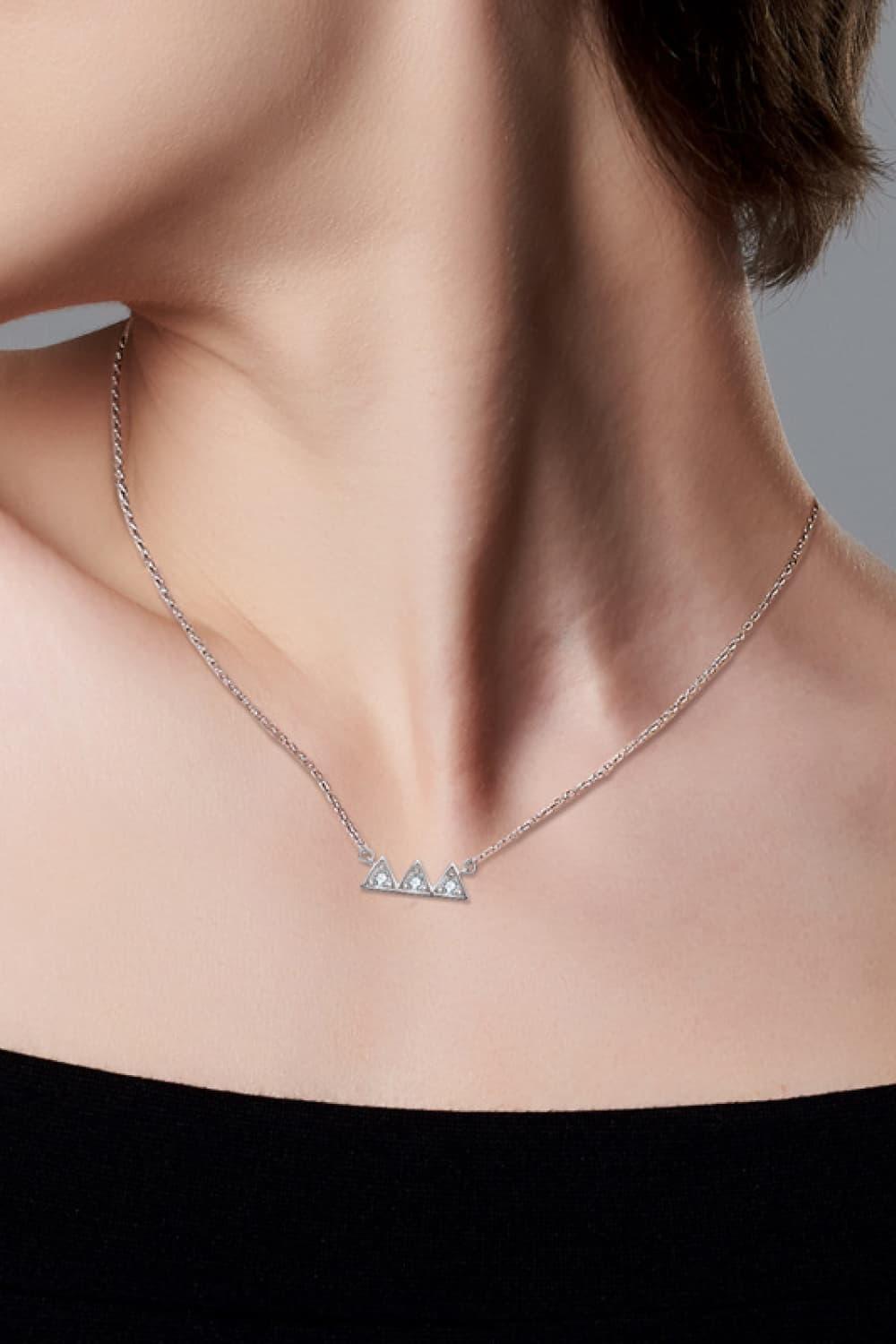 Moissanite Triangle Necklace - Olive Ave