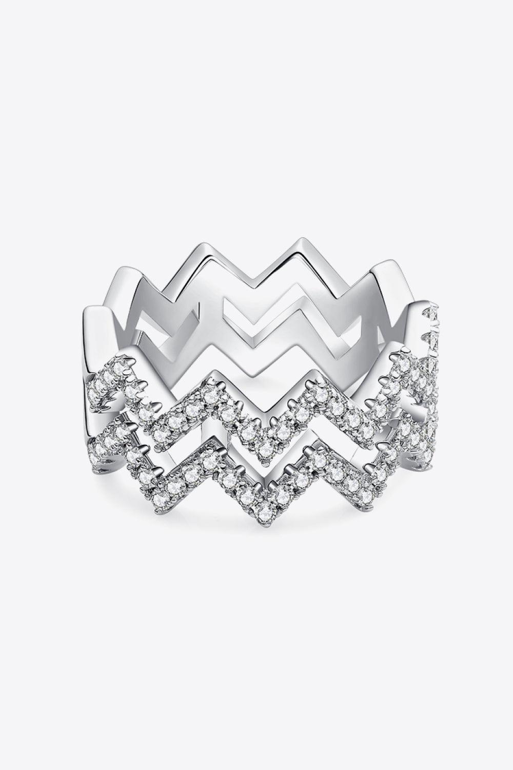 Moissanite Zigzag Stacking Rings - Olive Ave