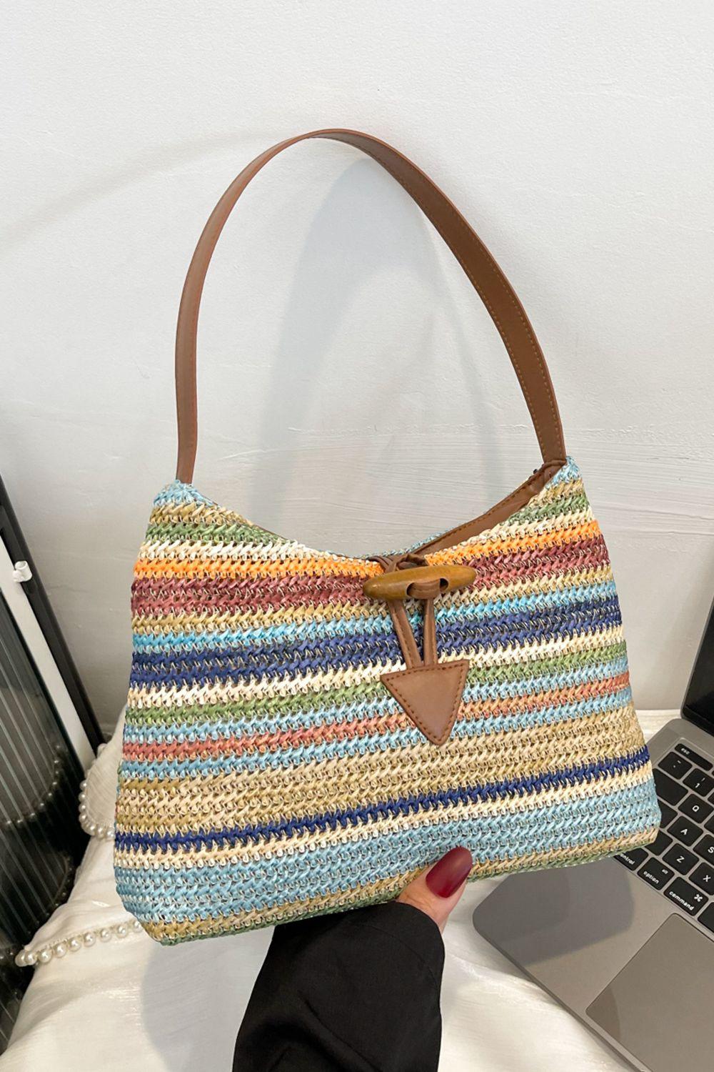 Multicolored Straw Shoulder Bag - Olive Ave