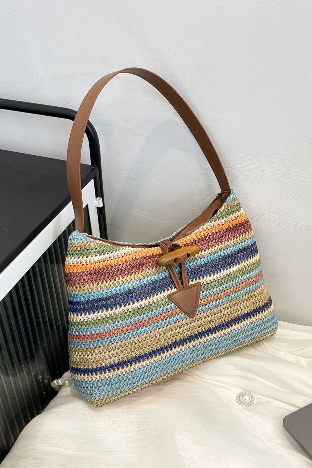 Multicolored Straw Shoulder Bag - Olive Ave