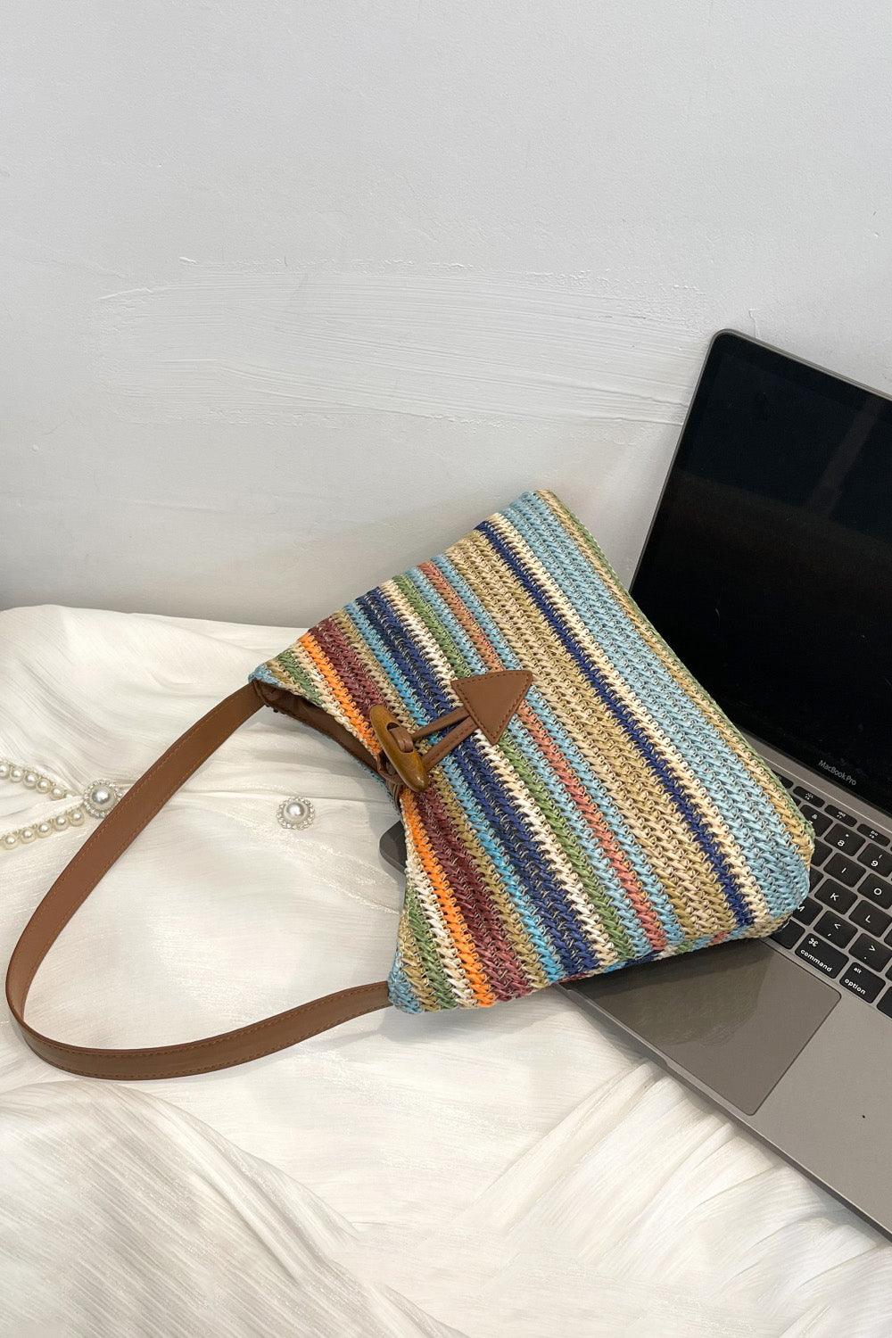 Multicolored Straw Shoulder Bag - Olive Ave