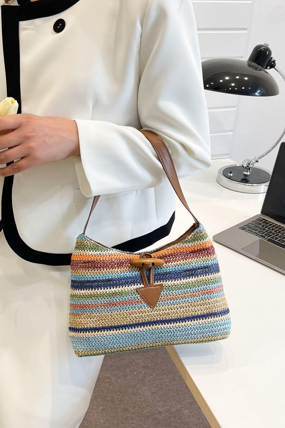 Multicolored Straw Shoulder Bag - Olive Ave