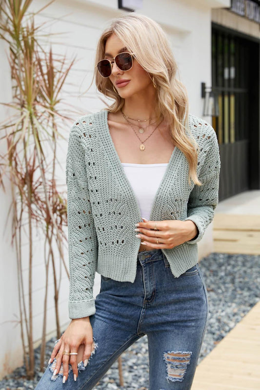 Open Front Cropped Cardigan in 5 Colors - Olive Ave