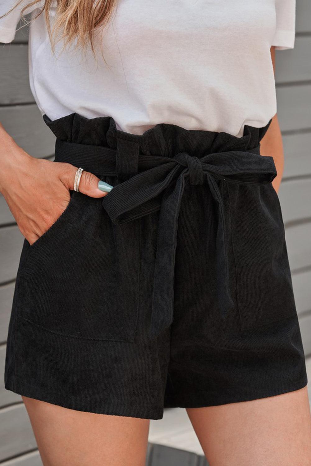 Paperbag Waist Belted Pocket Shorts - Olive Ave