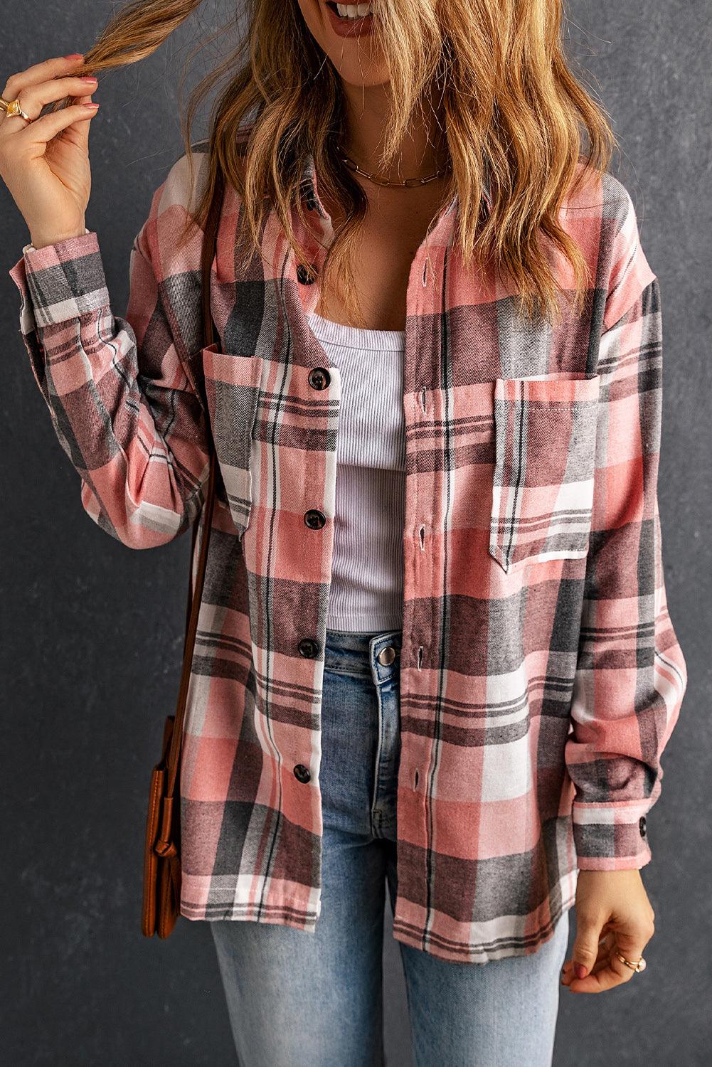 Plaid Longline Shirt - Olive Ave