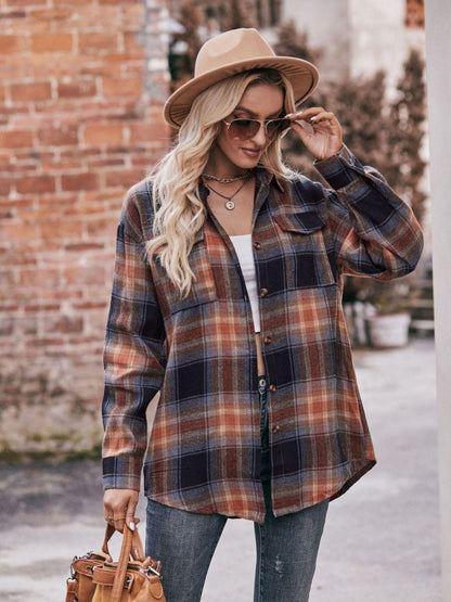 Plaid Longline Shirt - Olive Ave