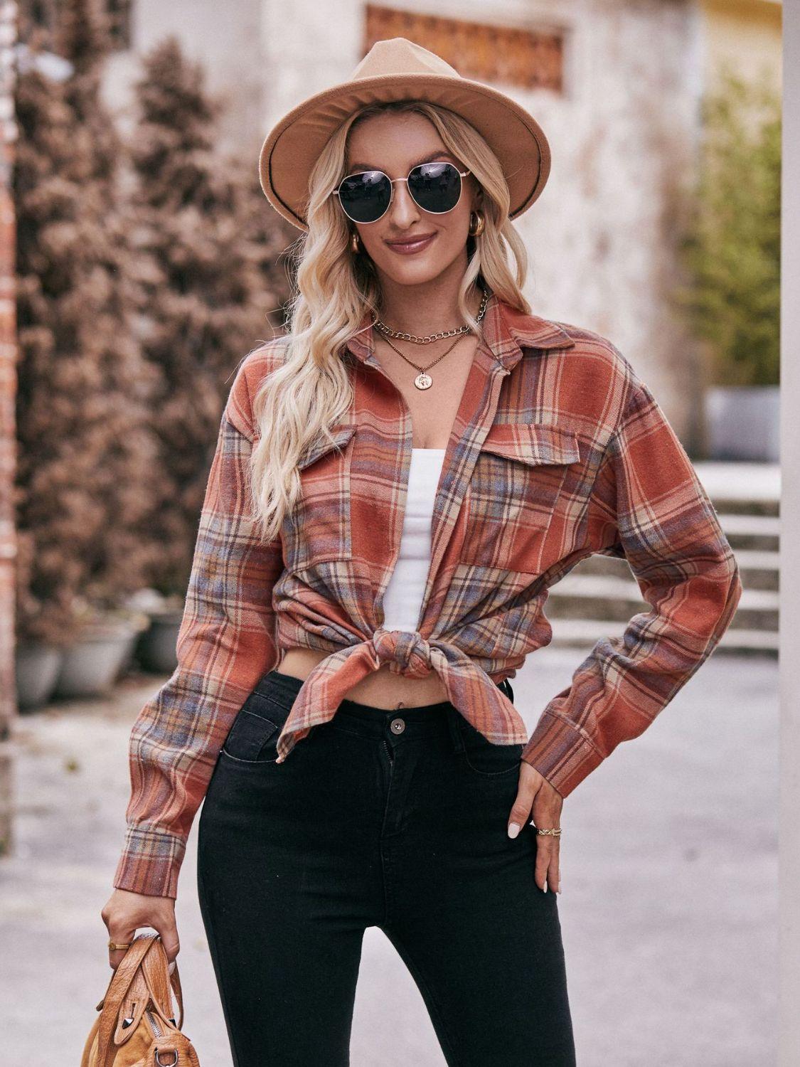 Plaid Longline Shirt - Olive Ave