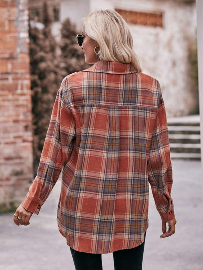 Plaid Longline Shirt - Olive Ave