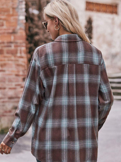 Plaid Longline Shirt - Olive Ave