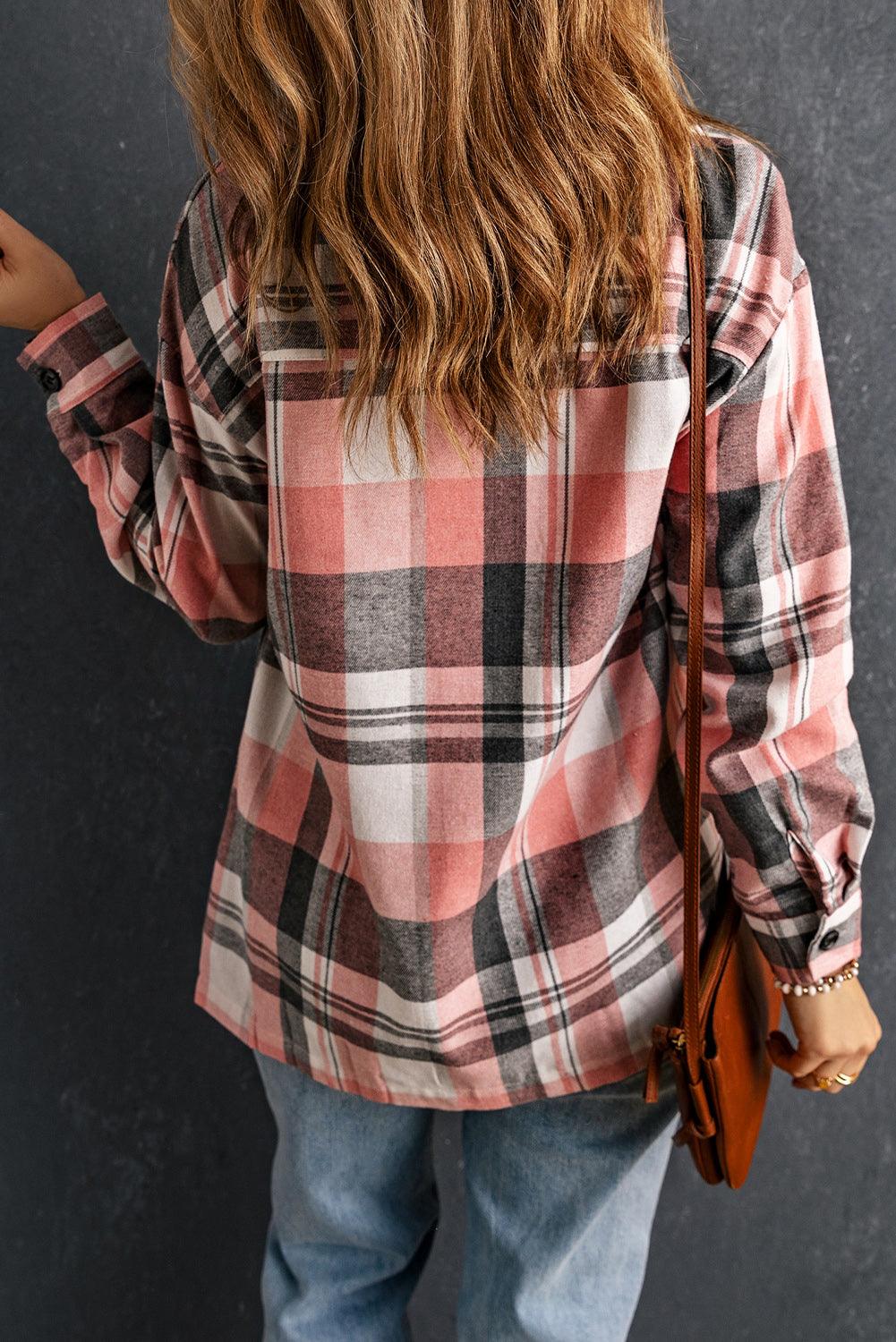 Plaid Longline Shirt - Olive Ave