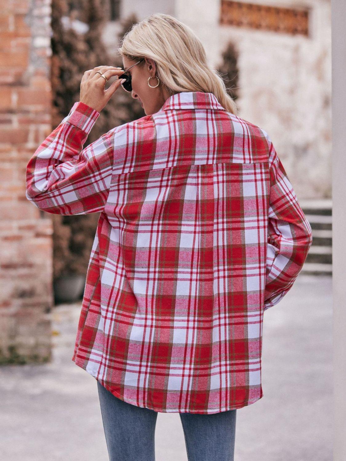 Plaid Longline Shirt - Olive Ave