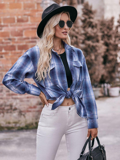 Plaid Longline Shirt - Olive Ave