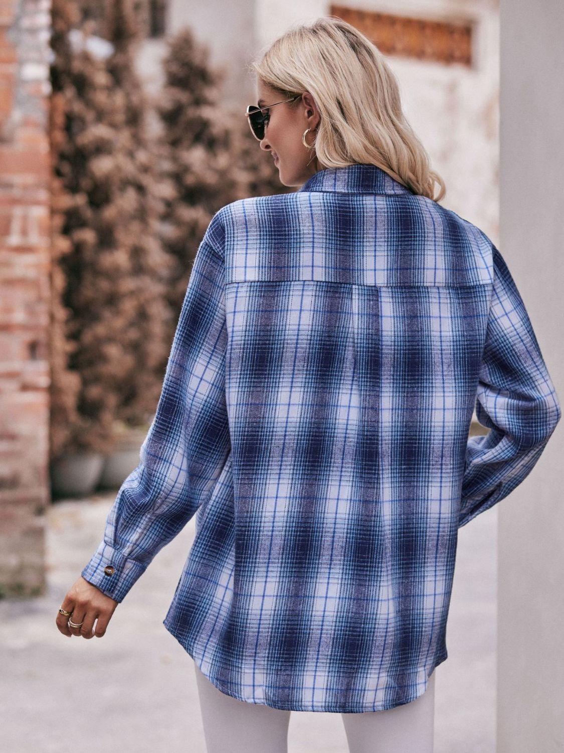 Plaid Longline Shirt - Olive Ave