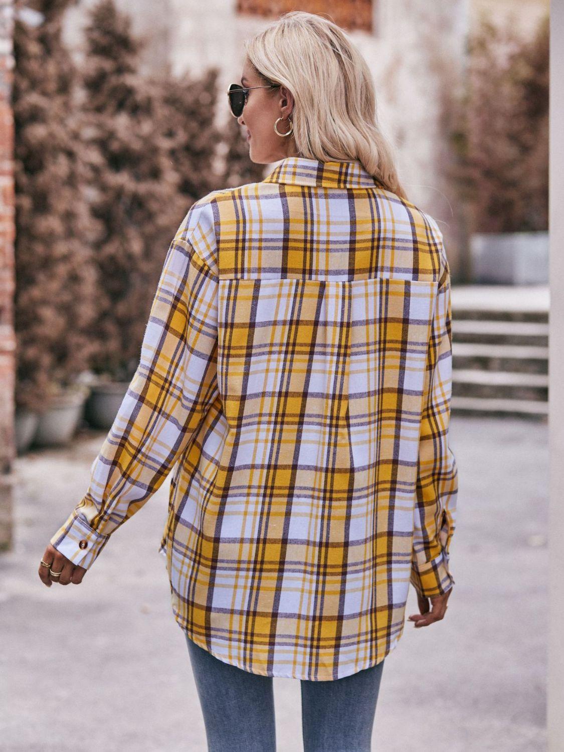 Plaid Longline Shirt - Olive Ave