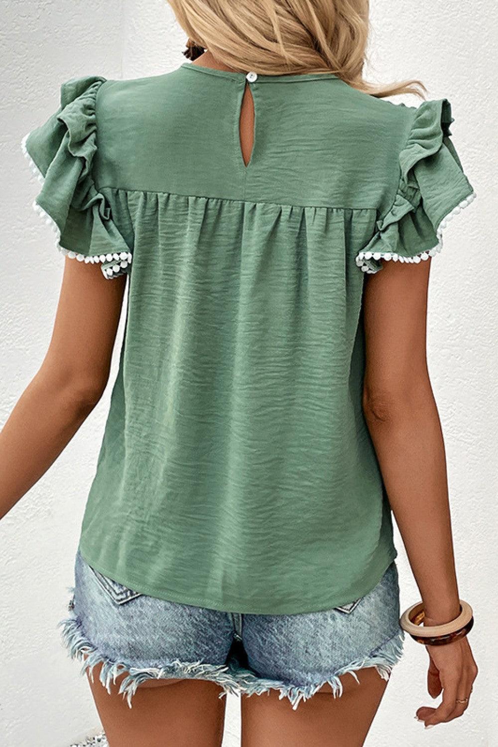 Pleated Detail Blouse - Olive Ave