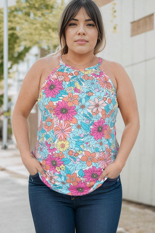 Plus Size Floral Tank - Olive Ave