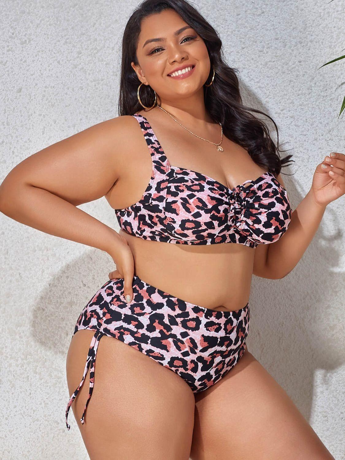 Plus Size Printed Bikini Set - Olive Ave