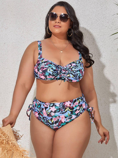 Plus Size Printed Bikini Set - Olive Ave