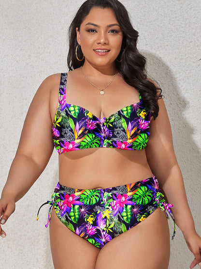 Plus Size Printed Bikini Set - Olive Ave