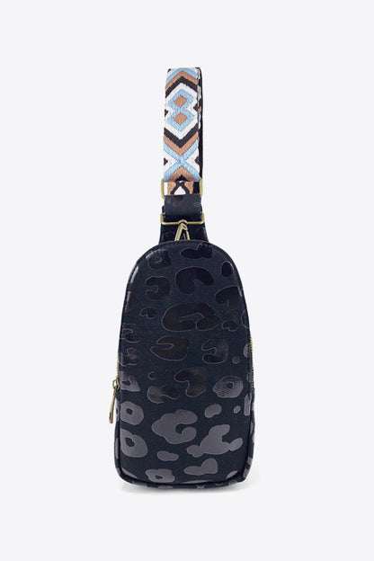 Printed Leather Sling Bag - Olive Ave