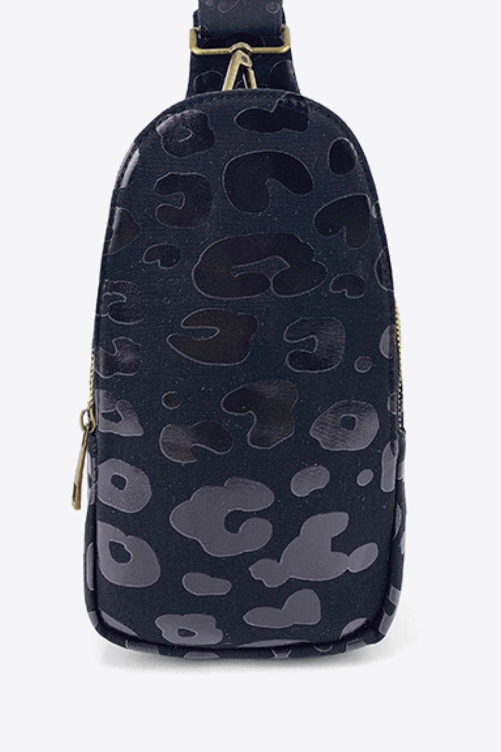 Printed Leather Sling Bag - Olive Ave