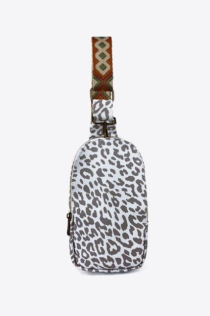 Printed Leather Sling Bag - Olive Ave