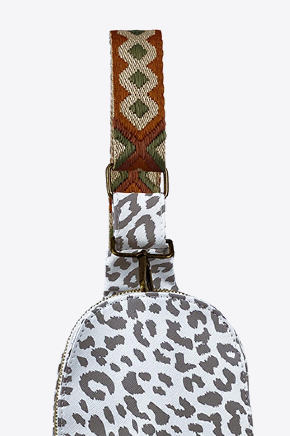 Printed Leather Sling Bag - Olive Ave