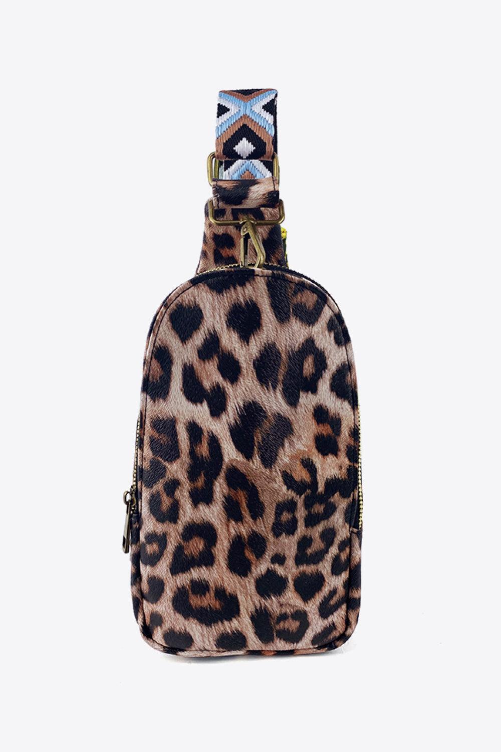 Printed Leather Sling Bag - Olive Ave